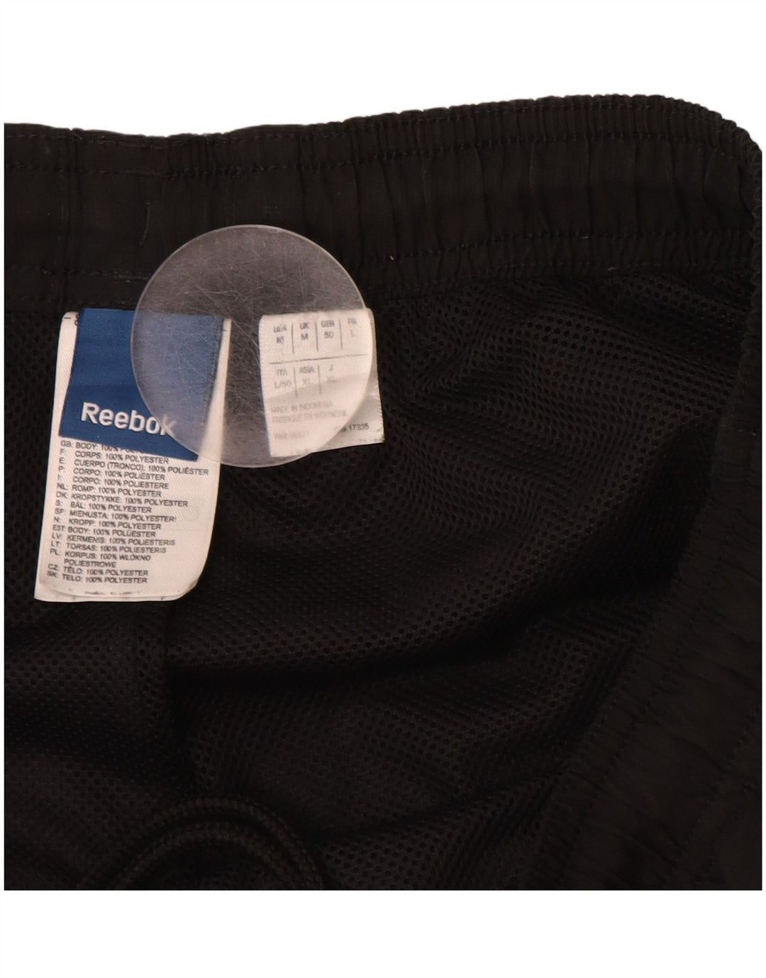 REEBOK Pantalon De Survêtement Homme Noir Moyen Polyester