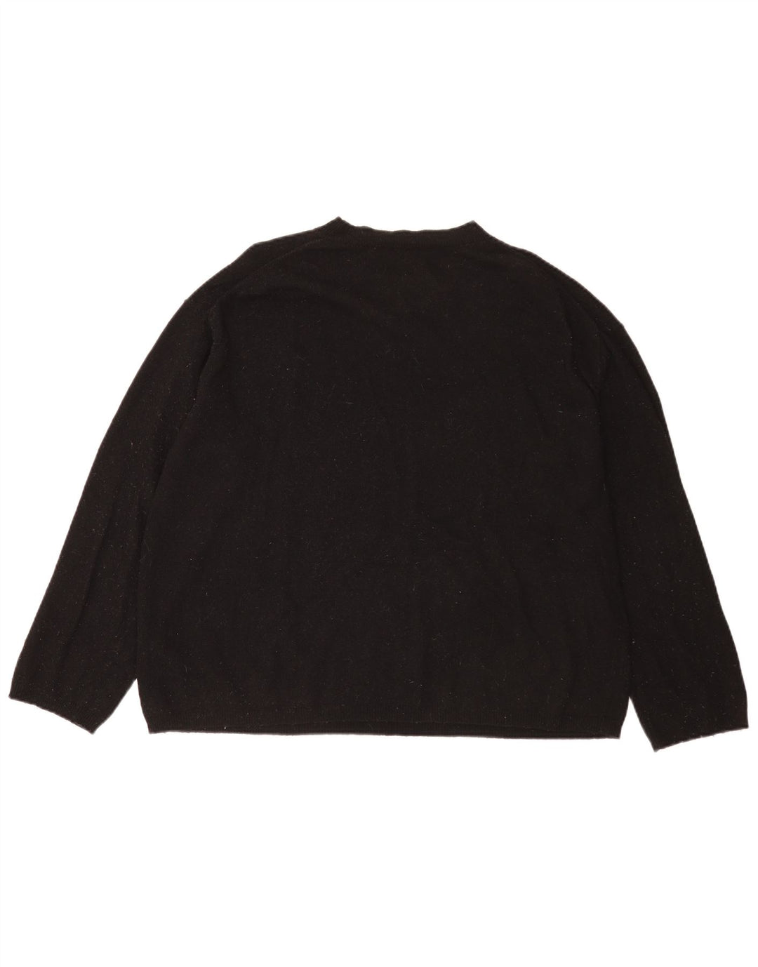 Zara Pull surdimensionné à col rond pour femme UK 14 en laine noire moyenne
