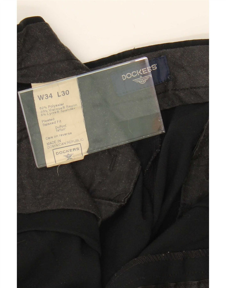 Dockers Pantalon de Costume Droit Homme W34 L30 Noir Polyester