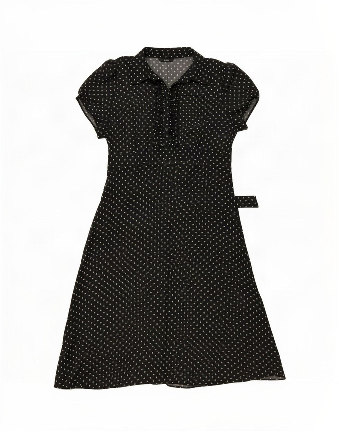 Marks & Spencer Robe trapèze transparente pour femme UK 14 Noir moyen à pois