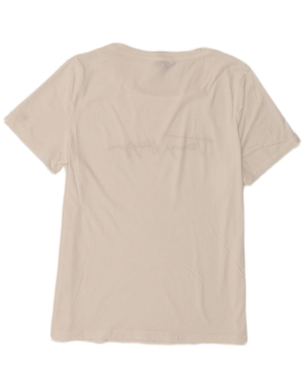 Tommy Hilfiger T-shirt graphique pour femme UK 14 Large Blanc
