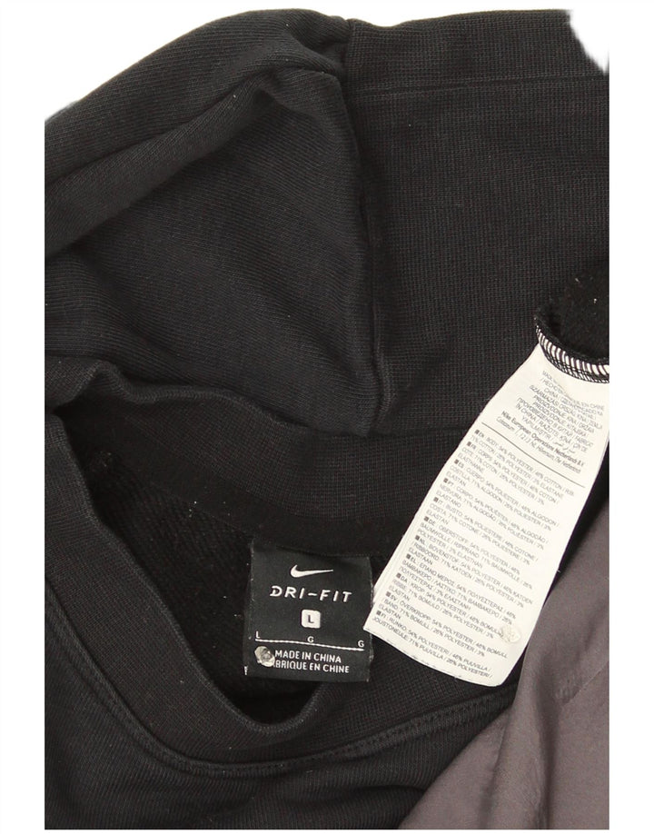 Nike Femme Dri Fit Crop Sweat-shirt surdimensionné UK 16 Grand Noir