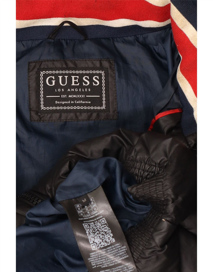 Guess Veste matelassée à capuche pour hommes UK 38 Medium Noir Polyester