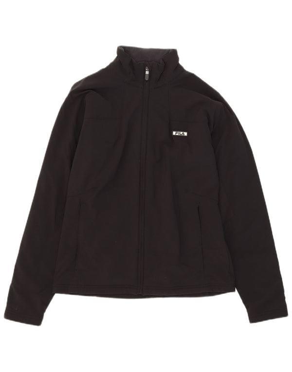 Fila Veste de survêtement pour femme UK 14 Large Noir Nylon