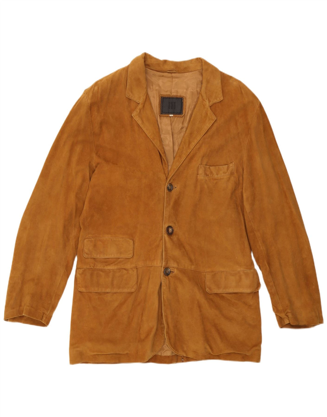 vintage Homme 3 Boutons Blazer En Daim Veste IT 50 Grand Cuir Marron