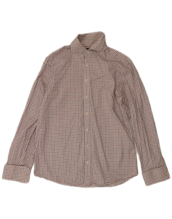 Pierre Cardin Chemise Homme Taille 39 15 1/2 Coton à carreaux blanc moyen
