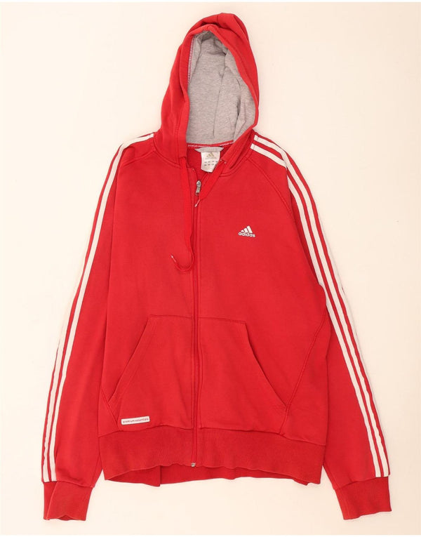 Adidas Pull à capuche zippé pour homme XL Rouge Coton