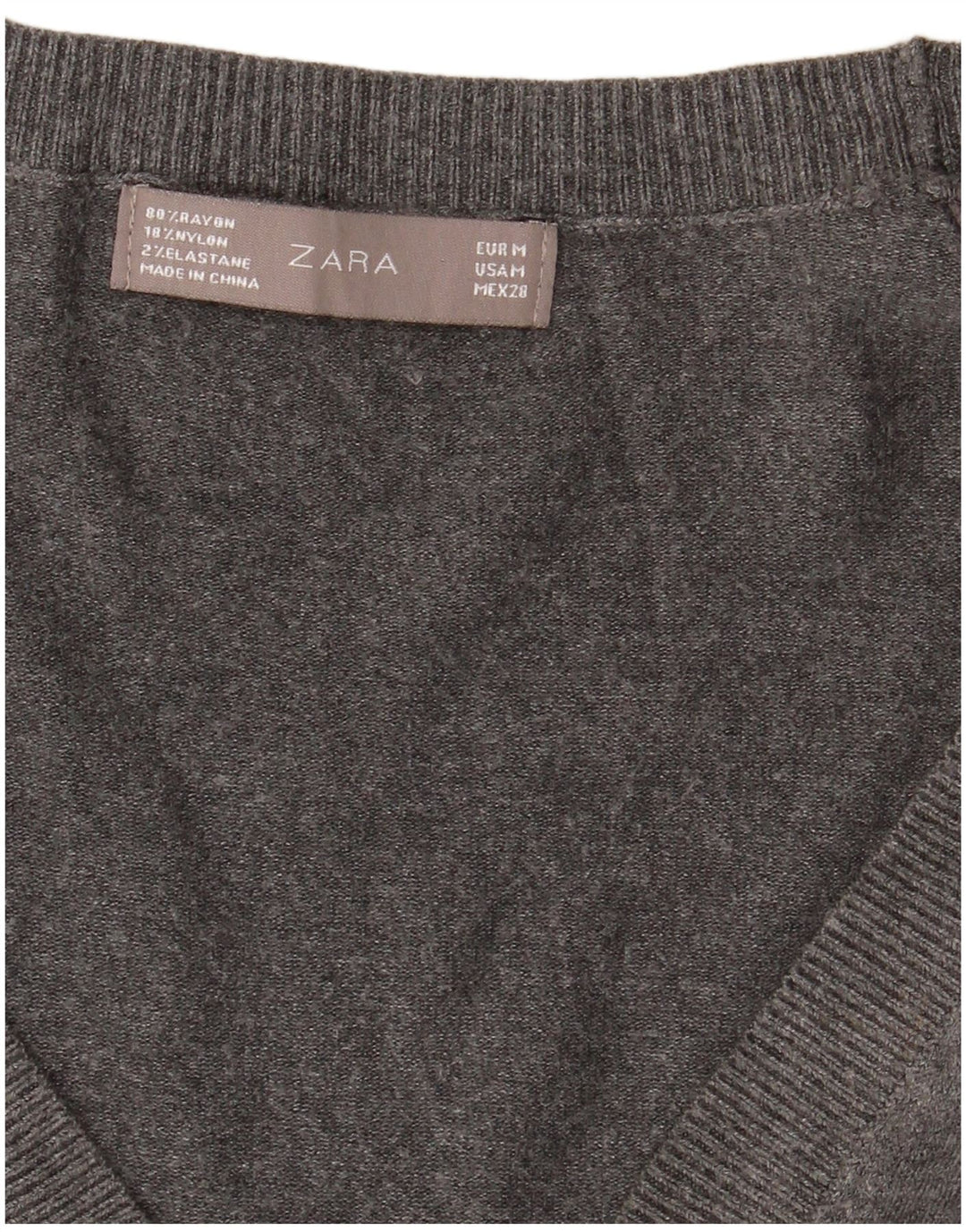 Zara Cardigan Femme Pull UK 12 Rayonne Gris Moyen