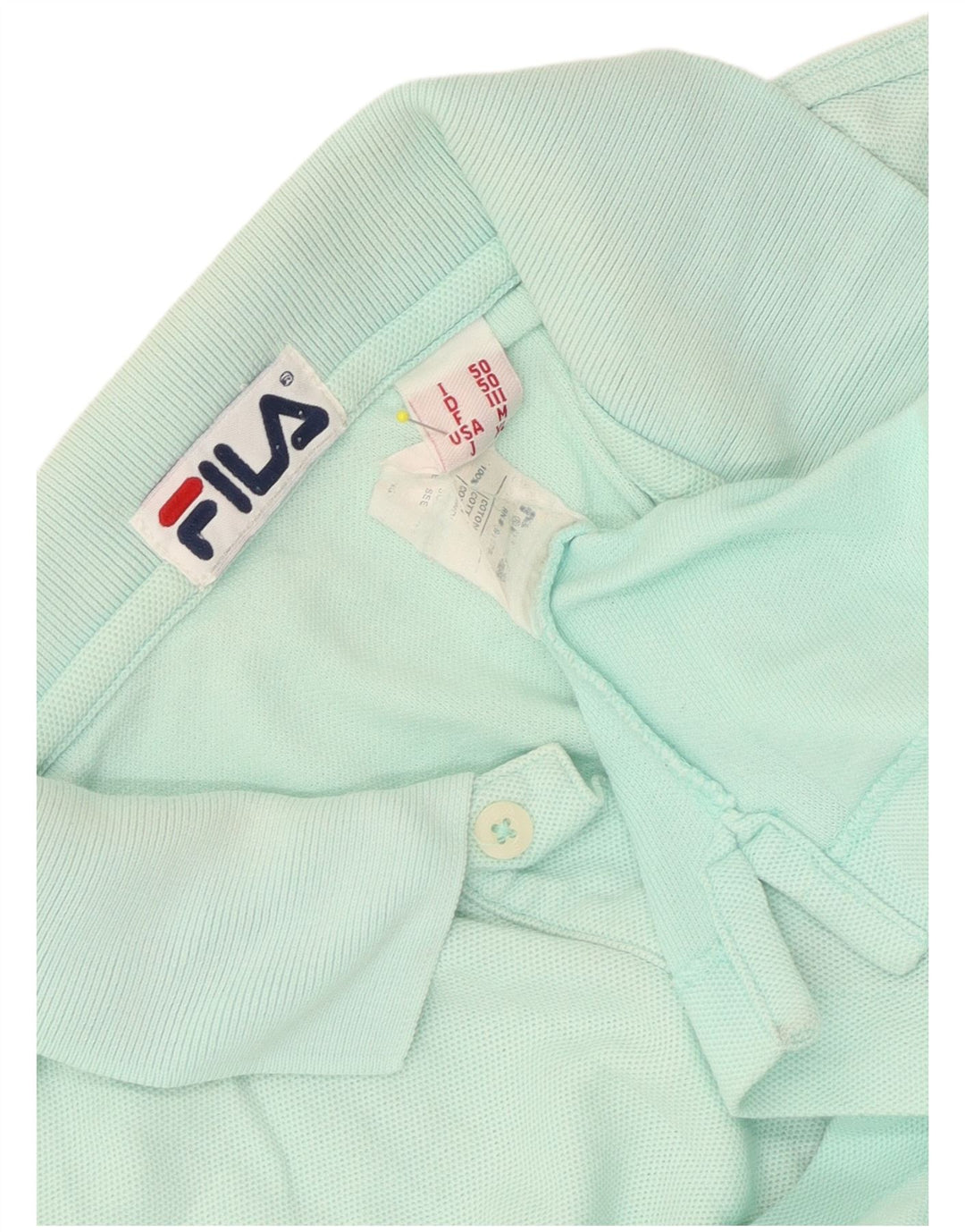 FILA Polo Homme Coton Turquoise Moyen
