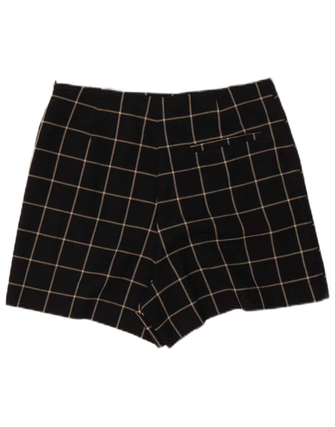 Zara Short décontracté pour femme petit W26 en polyester à carreaux noirs