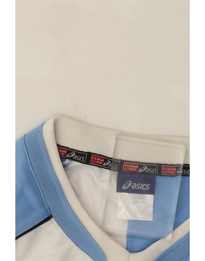 Asics T-Shirt Graphique Homme Blanc Moyen Polyester Colorblock