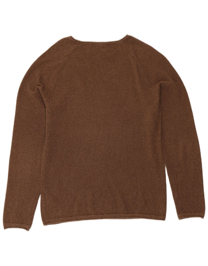 Jack & Jones Pull Col Bateau Homme Marron Moyen Coton