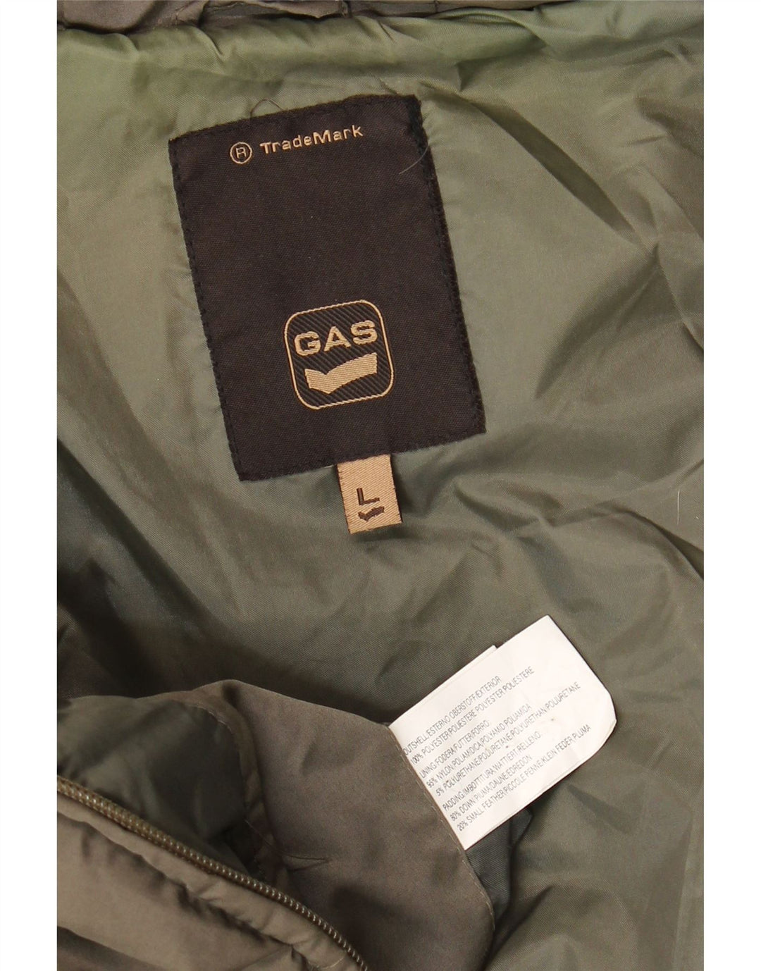 Gas Manteau rembourré à capuche pour femme UK 16 Large Marron Polyester