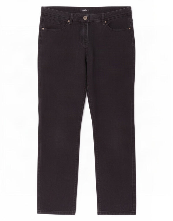 M&Co Pantalon décontracté slim pour femme UK 12 Medium W32 L28 Coton noir