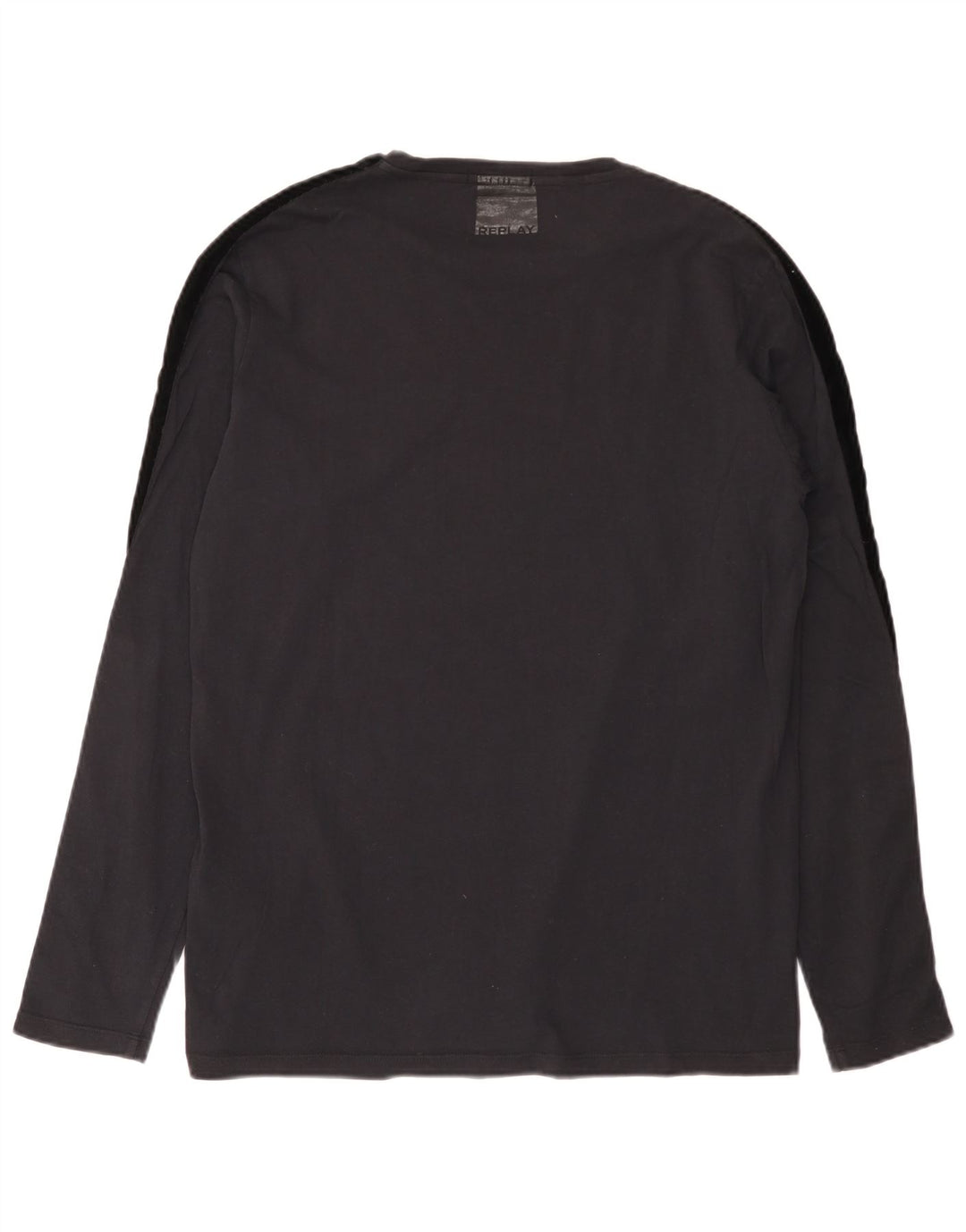 Replay Haut à manches longues pour hommes en coton color block noir grand
