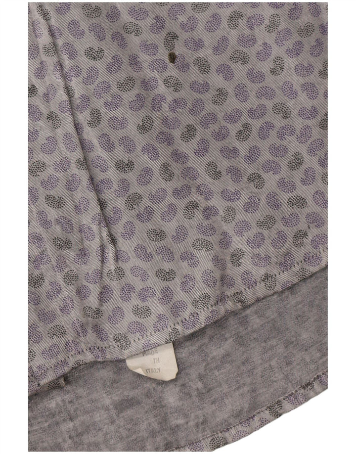 Chemise Homme Vintage En Acétate Paisley Gris Moyen