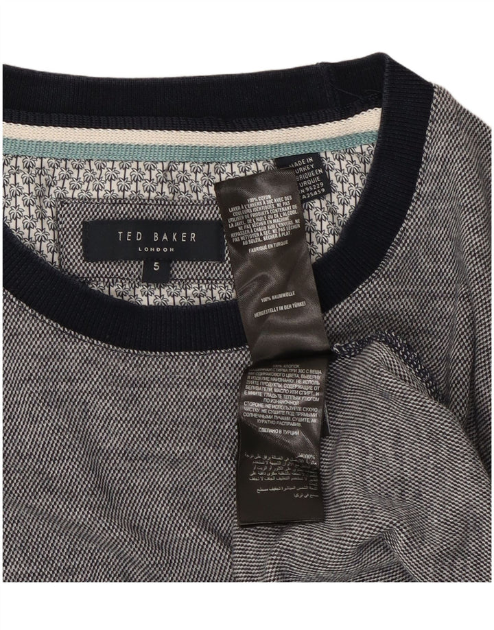 TED BAKER Sweat-shirt pour homme Taille 5 XL Bleu marine Coton