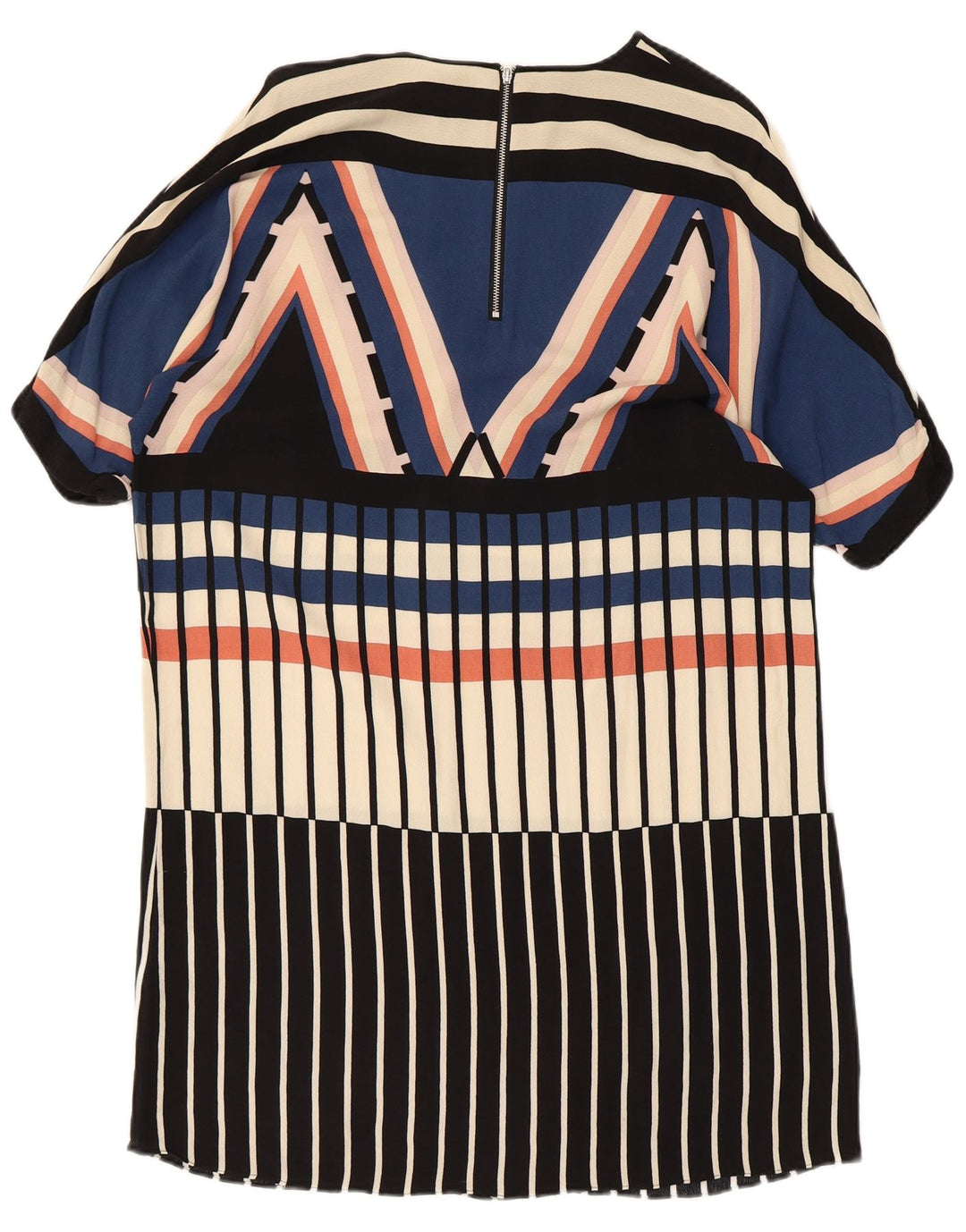 WAREHOUSE Robe droite surdimensionnée pour femme UK 10 Petit motif géométrique multicolore