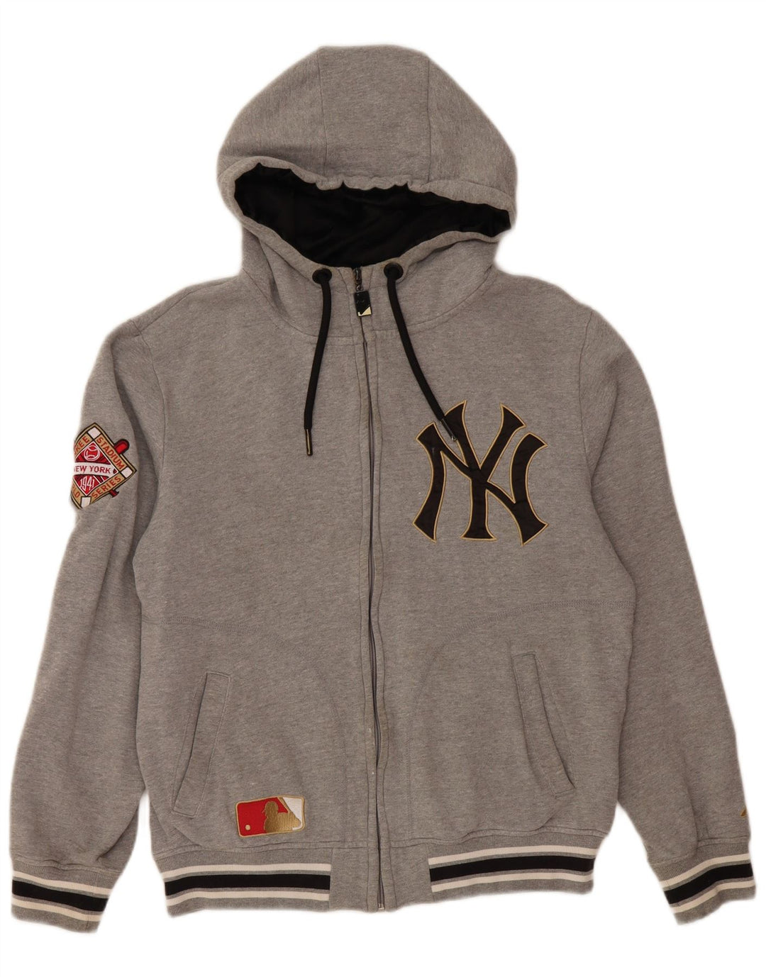 MAJESTIC Pull à capuche zippé New York Yankees pour femme UK 14 Gris moyen