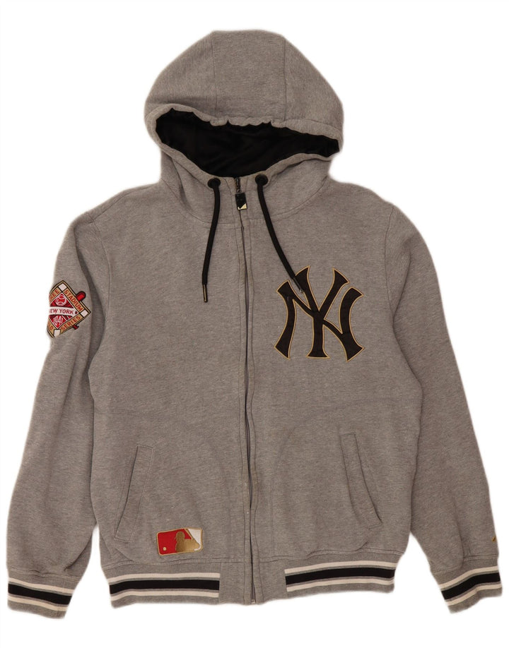 MAJESTIC Pull à capuche zippé New York Yankees pour femme UK 14 Gris moyen