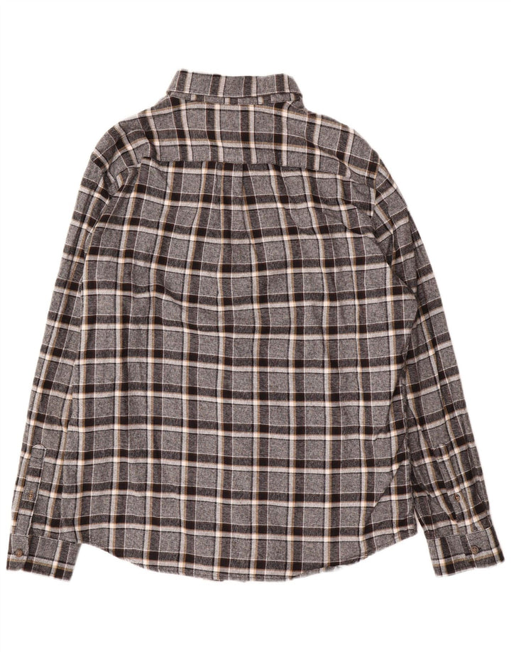 Marks & Spencer Chemise en flanelle pour homme en coton à carreaux gris