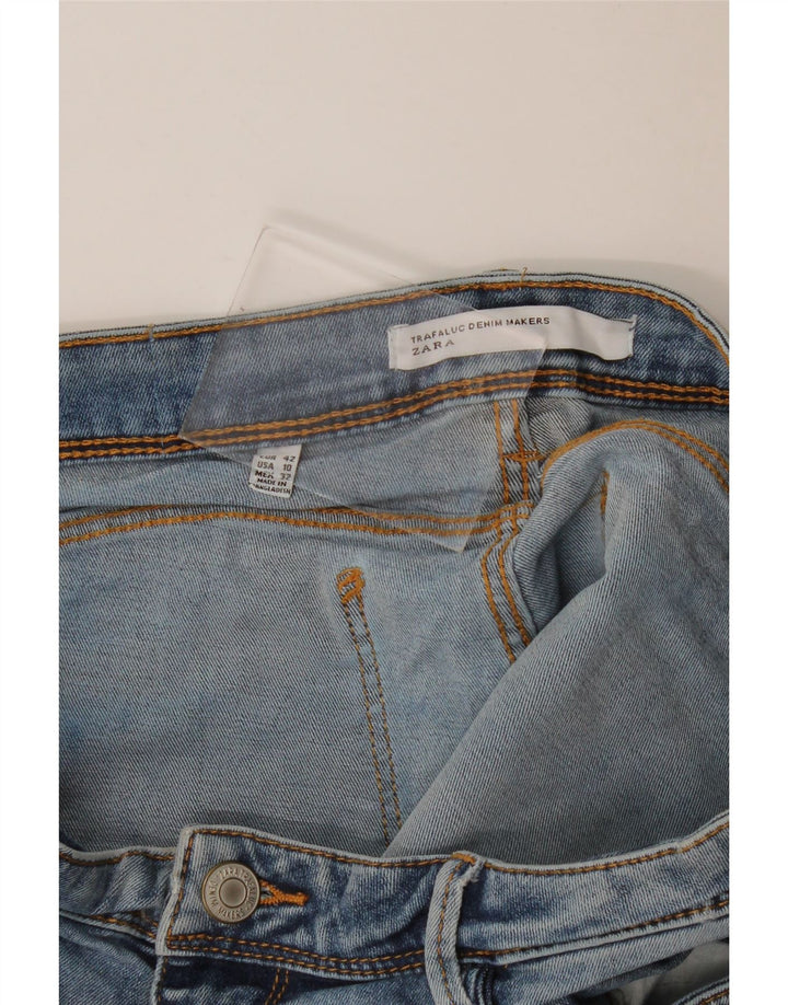 Zara Pantalon chaud en jean pour femme EU 42 Large W32 Bleu