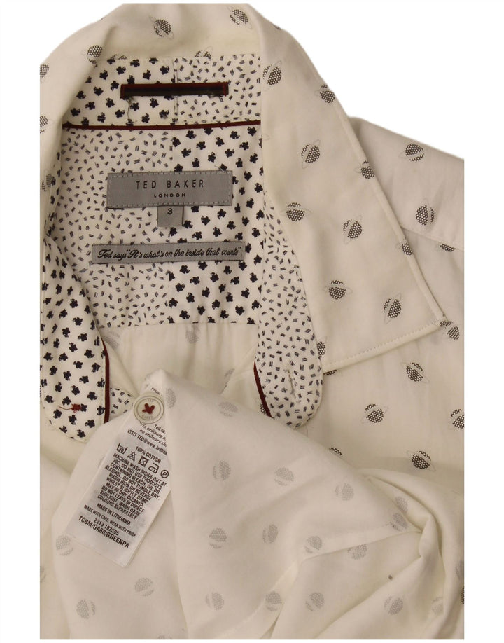 Ted Baker Chemise à motif abstrait pour homme Taille 3 Coton blanc moyen