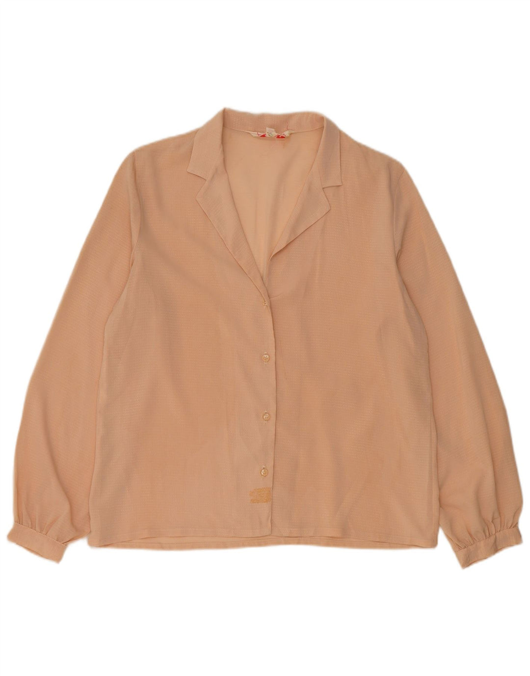 Chemisier chemise femme vintage UK 14 Beige moyen tacheté