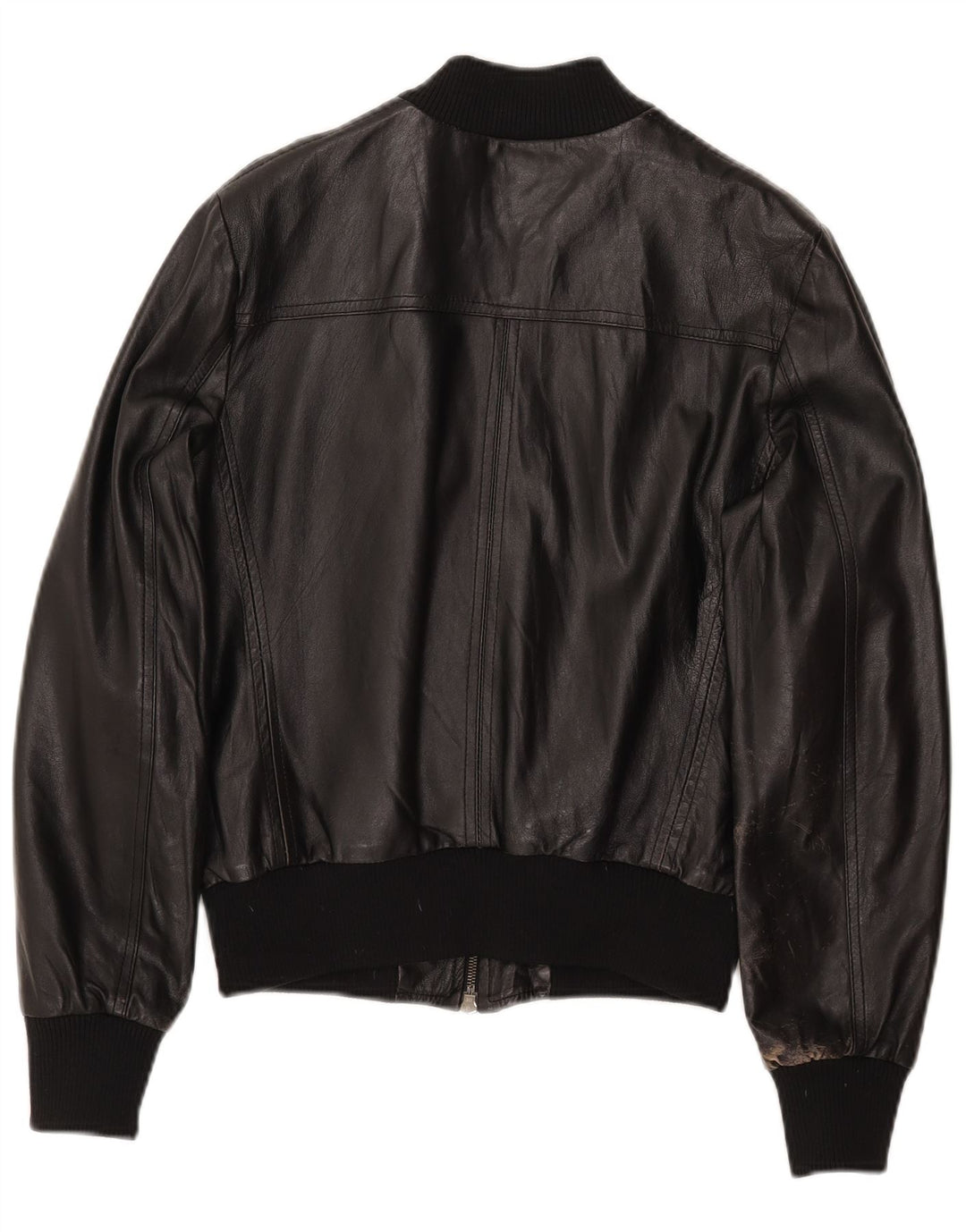 CINTI Veste en cuir bomber court pour femme IT 46 Grand cuir noir