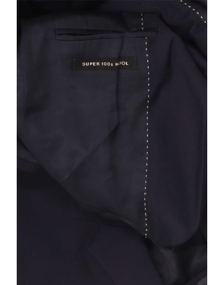 Dkny Veste Blazer Slim Fit 2 Boutons pour Homme UK 38 Laine Bleu Marine Moyen