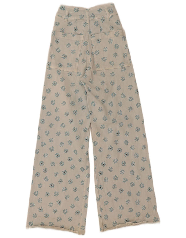 Zara Jean droit The Marine pour femme EU 32 2XS W22 L29 Bleu floral