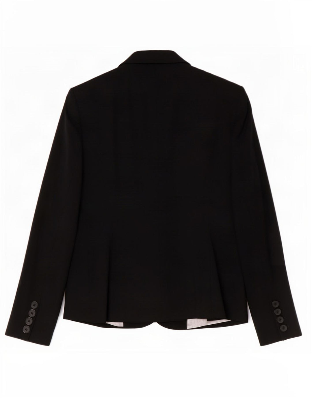 Benetton Veste Blazer 2 Boutons Femme IT 46 Large Bleu Marine Laine
