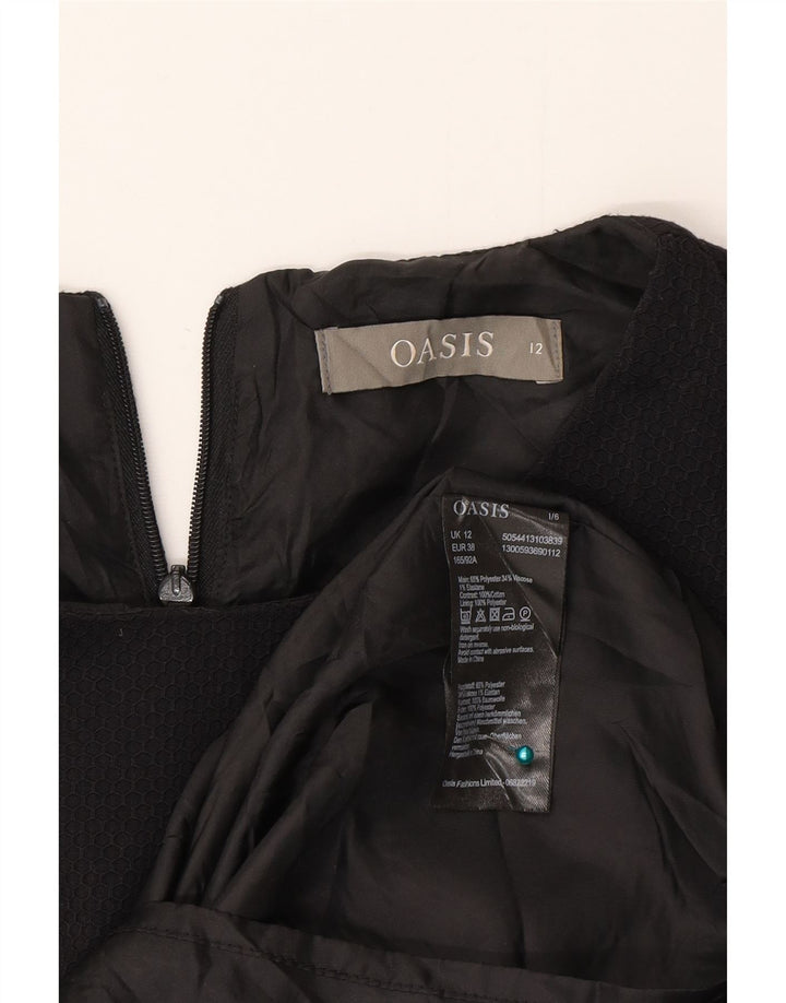 Oasis Robe fourreau sans manches pour femme UK 42 Medium Noir Polyester