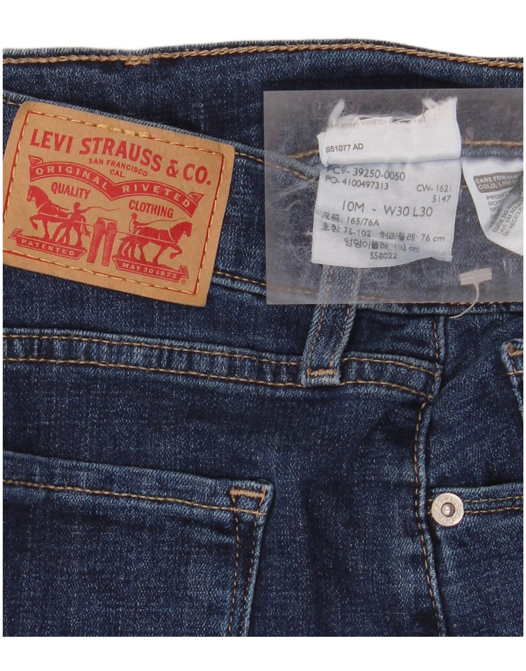 LEVI'S Jean Droit Coupe Classique W30 L27 Femme Bleu Marine