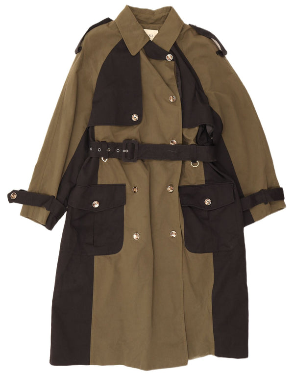Oasis Trench-Coat surdimensionné pour femme UK 10 Petit Kaki Colorblock Polyester