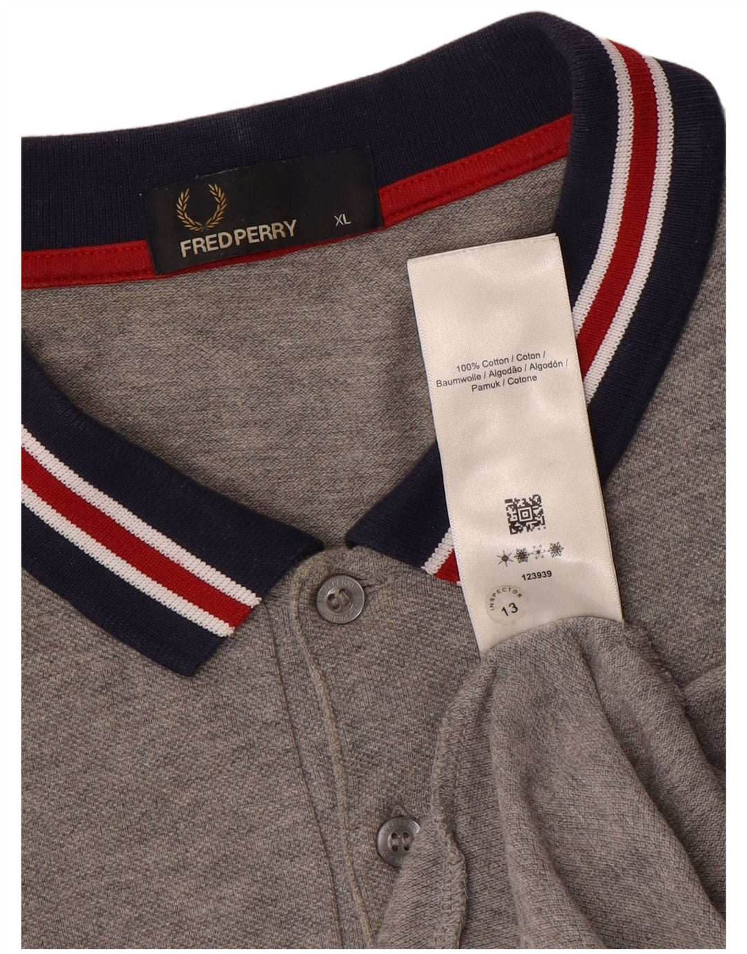 Fred Perry Polo Homme XL Gris Coton
