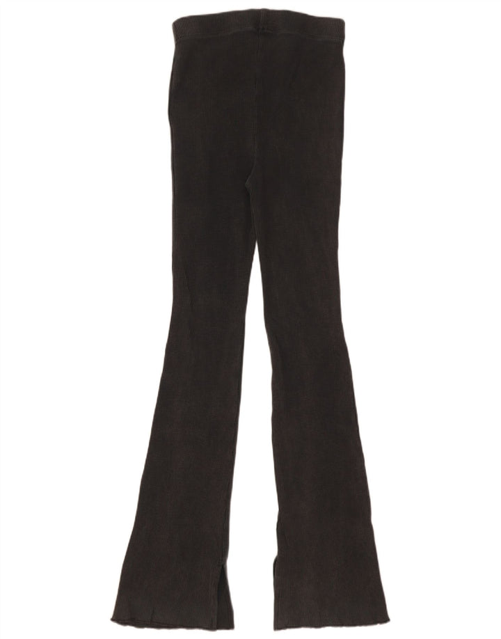 Zara Womens Flare Leggings UK 8 Small Gris Coton