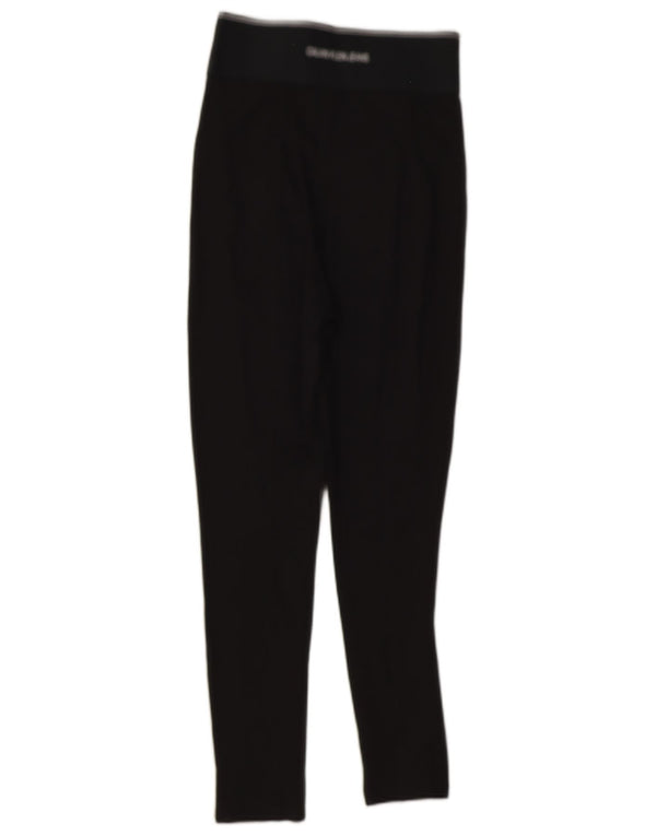 Calvin Klein Leggings graphiques pour femme UK 8 Small Noir Viscose