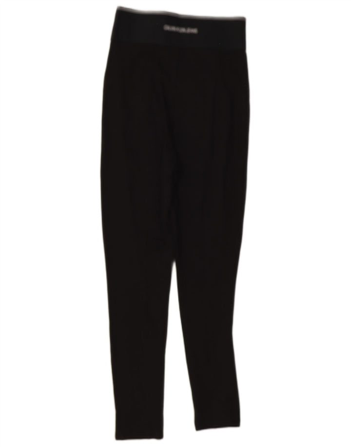 Calvin Klein Leggings graphiques pour femme UK 8 Small Noir Viscose