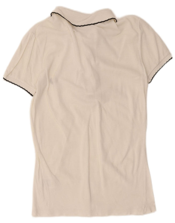 Fred Perry Polo Femme UK 10 Petit Coton Blanc Cassé