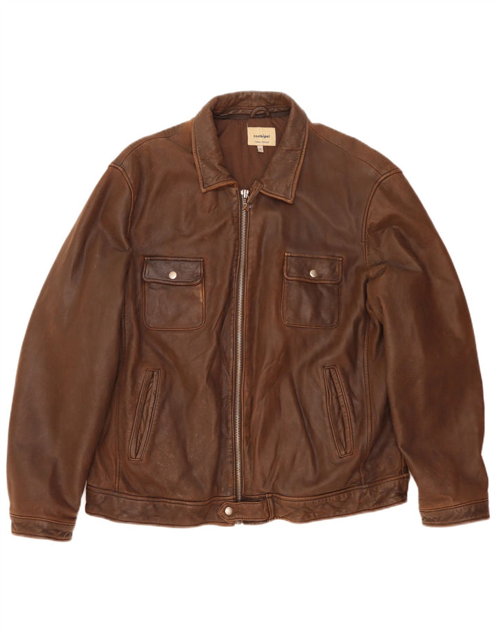 Conbipel Veste en Cuir Homme IT 58 2XL Cuir Marron