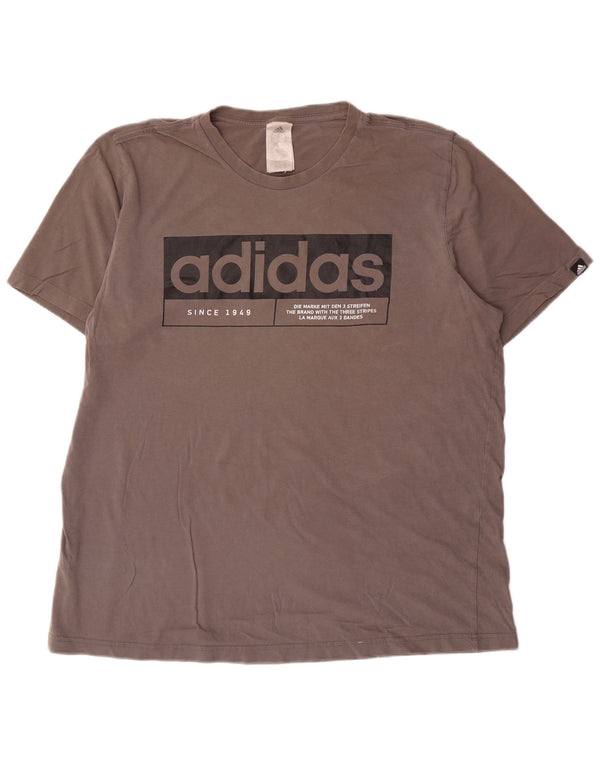 Adidas Mens Graphic T-Shirt Top XL Gris Coton