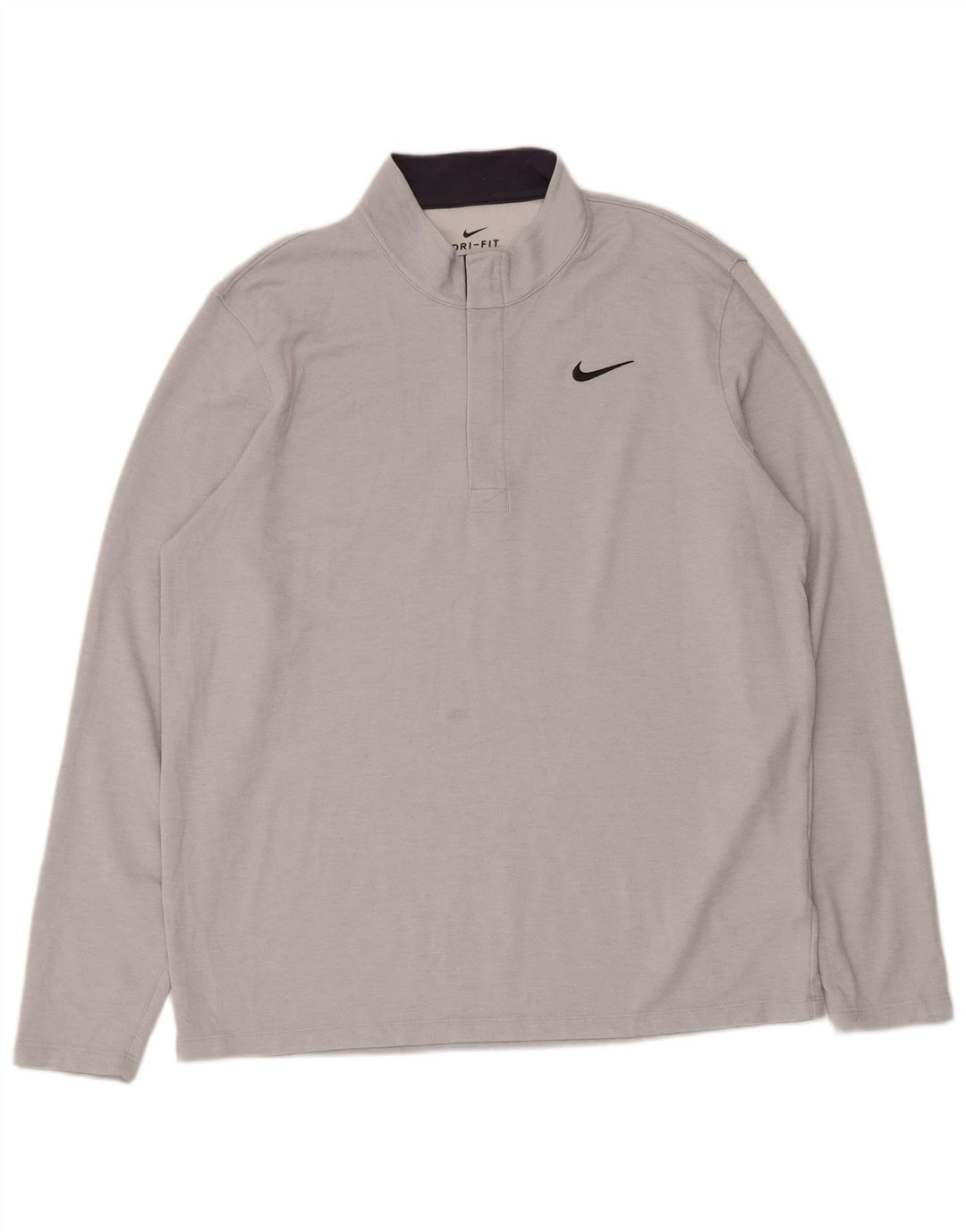 Nike Dri Fit Standard Pull à col zippé pour homme Gris Taille L