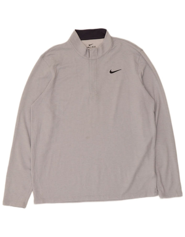 Nike Dri Fit Standard Pull à col zippé pour homme Gris Taille L