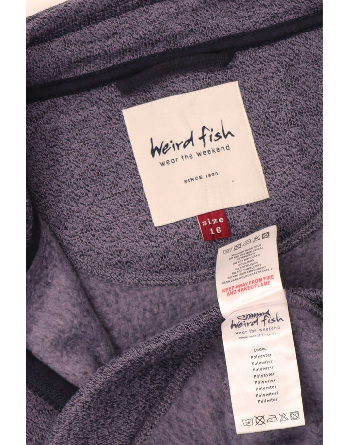 Weird Fish Veste de survêtement pour femme UK 16 Large Bleu marine moucheté