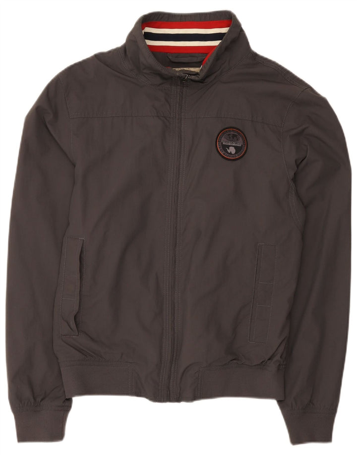 Napapijri Veste de Pluie Bomber Homme UK 38 Gris Moyen Polyamide