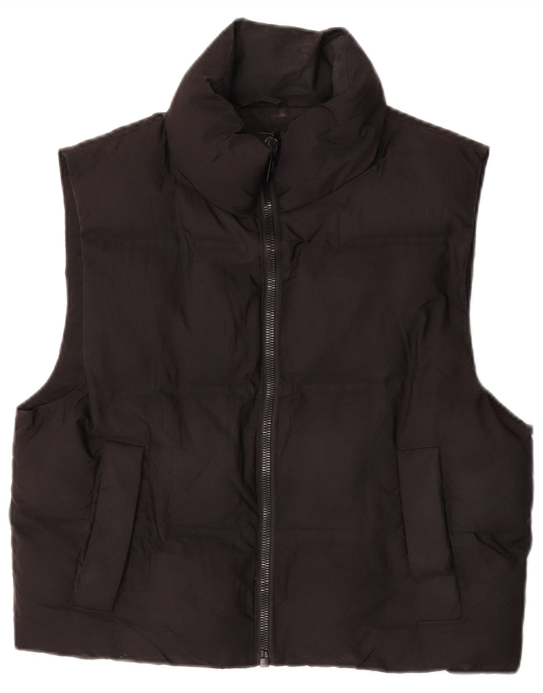 Zara Femme Gilet Rembourré Oversize UK 6 XS Noir Polyester