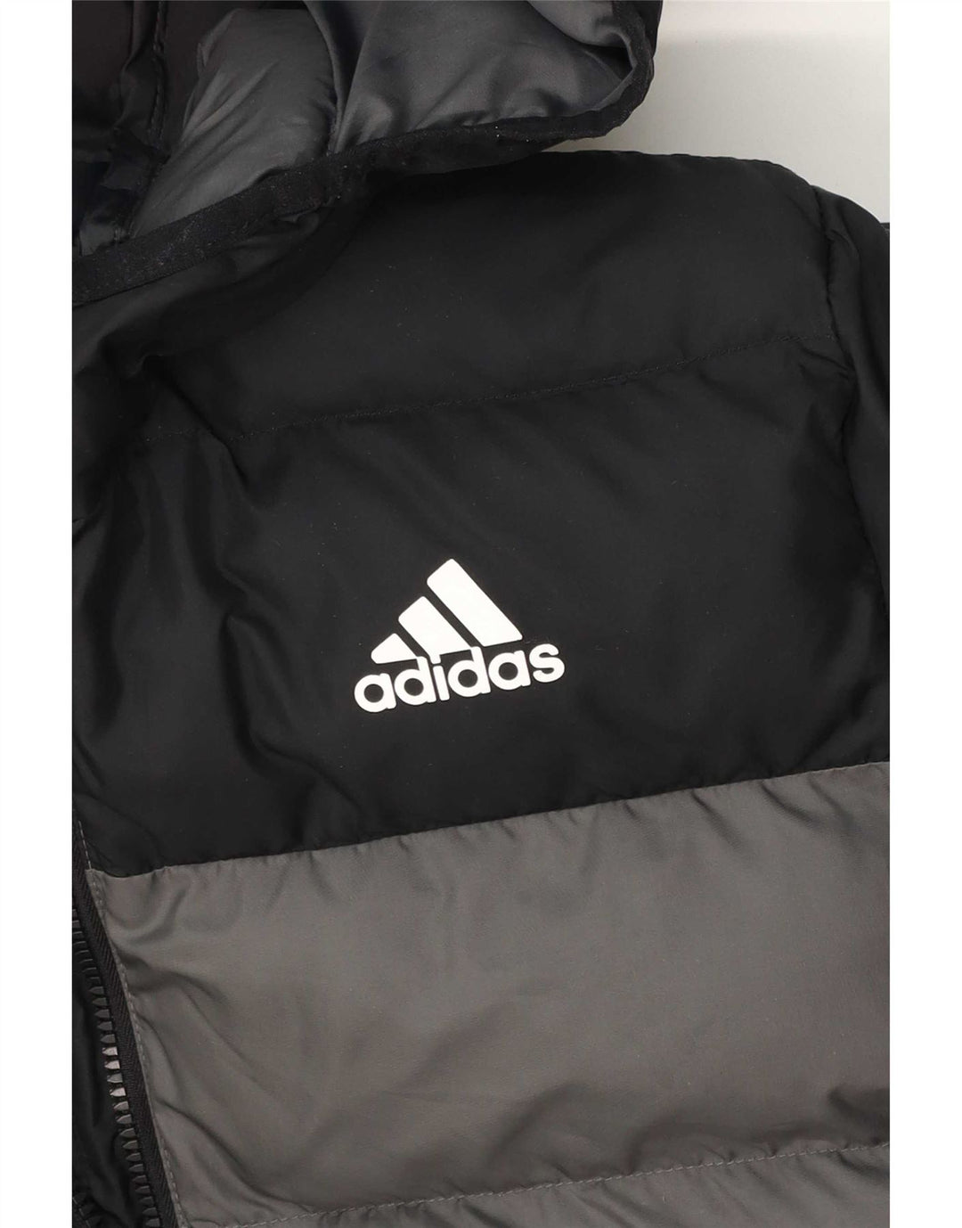 Adidas Veste matelassée à capuche garçon 13-14 ans Gris Colourblock