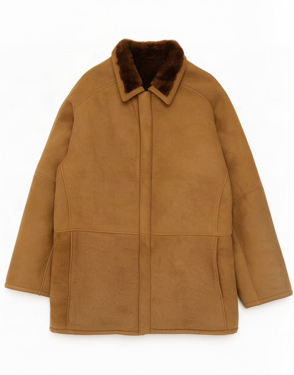 veste en peau de mouton vintage pour hommes IT 50 Large Brown