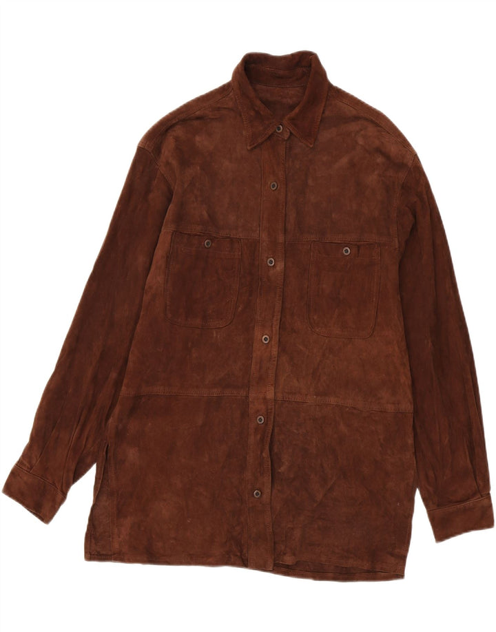 Chemise en daim femme vintage IT 42 Marron moyen
